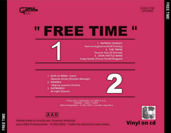 "Contraportada del álbum Free Time de la discografía Gapul, clásico bolichero argentino"