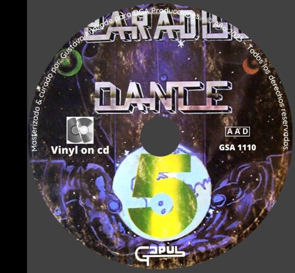 "Portada cd del disco Paradise Dance vol.5 bolichero argentino"