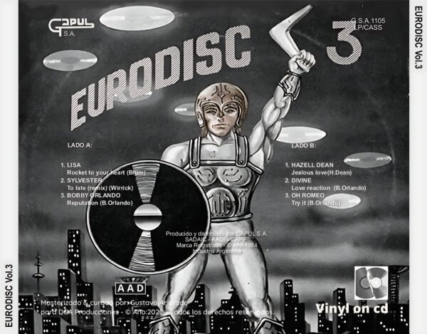"Portada trasera del disco Eurodisc vol.3 bolichero argentino"