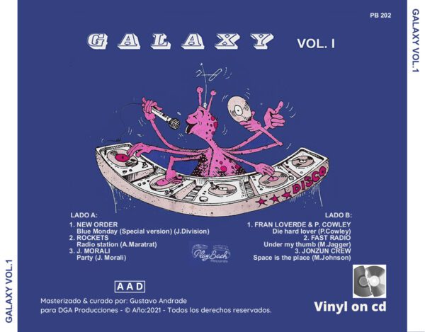 "Portada trasera del disco Galaxy bolichero argentino"