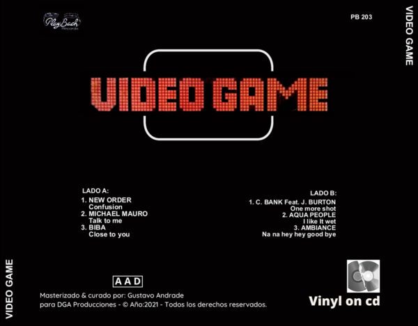 "Portada trasera del disco Video Game bolichero argentino"