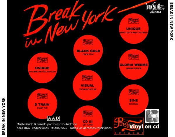 "Contraportada del álbum Break in New York, clásico bolichero argentino"