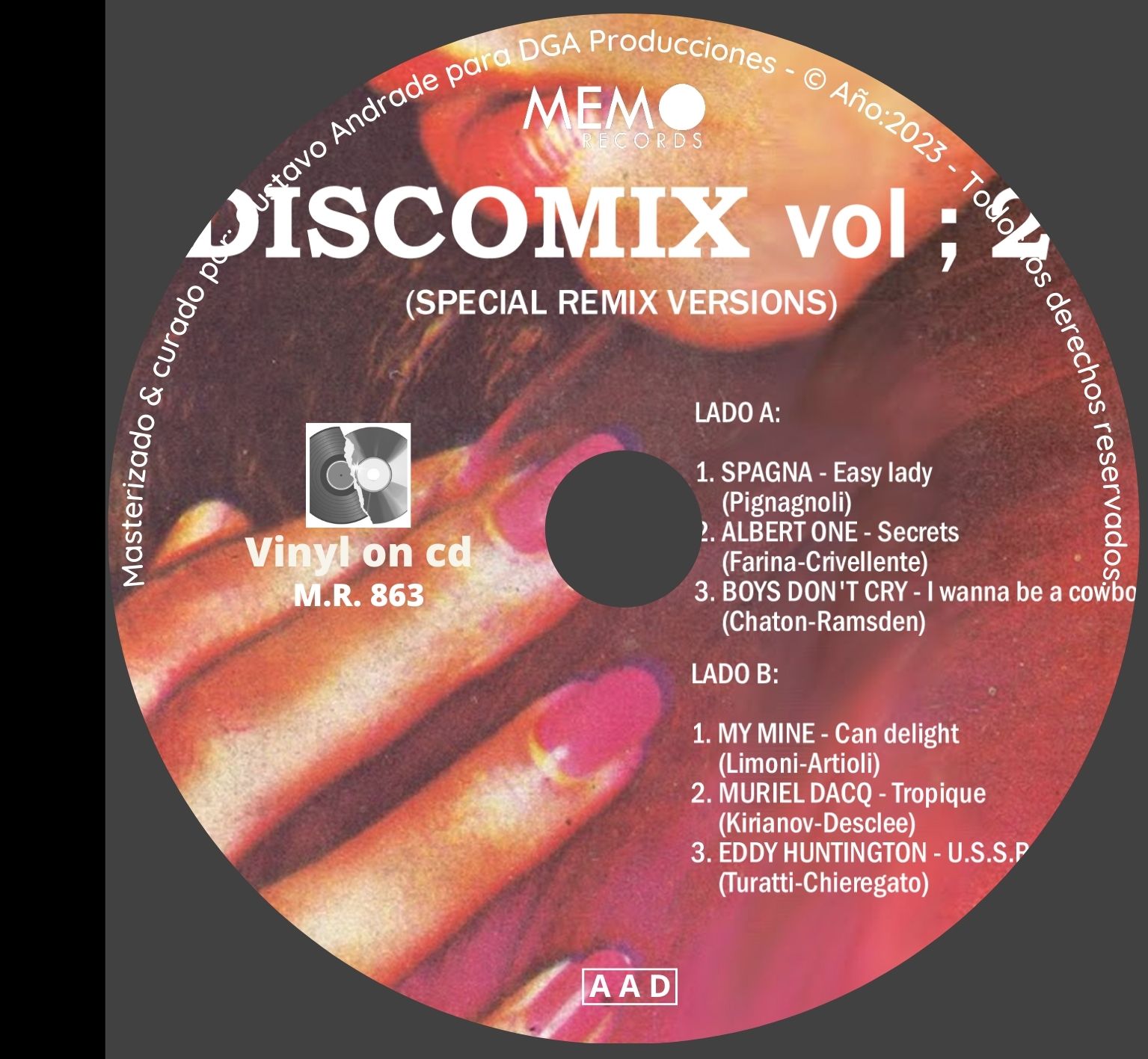 "Portada cd del disco Discomix 2 bolichero argentino"