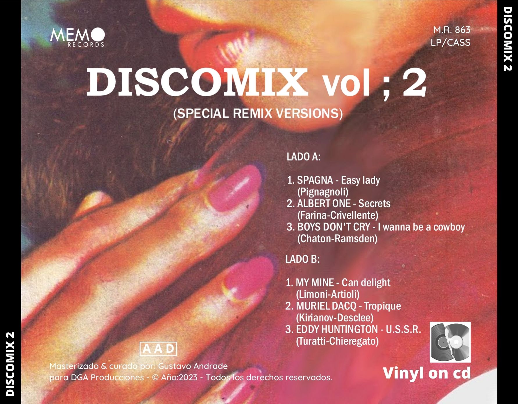 "Portada trasera del Discomix 2 bolichero argentino"