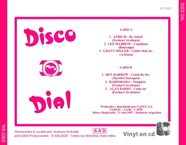 "Contraportada del álbum Disco Dial vol.1 de la discografía Gapul, clásico bolichero argentino"