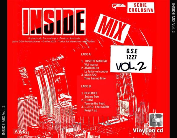 "Portada trasera del disco Inside Mix vol.2 bolichero argentino"