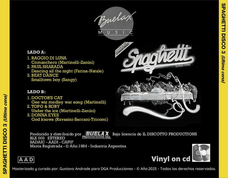 SPAGHETTI DISCO 3 (Ultima Cena) - Imagen 3