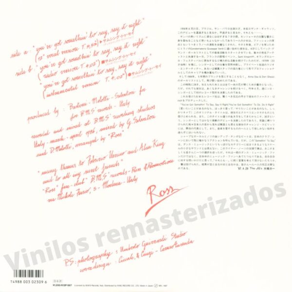 Ross - You've Got Something To Say, Say It Right - Imagen 2