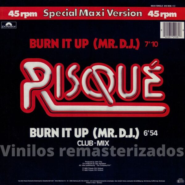 Risque - Burn It Up (Mr. D.J.) - Imagen 2